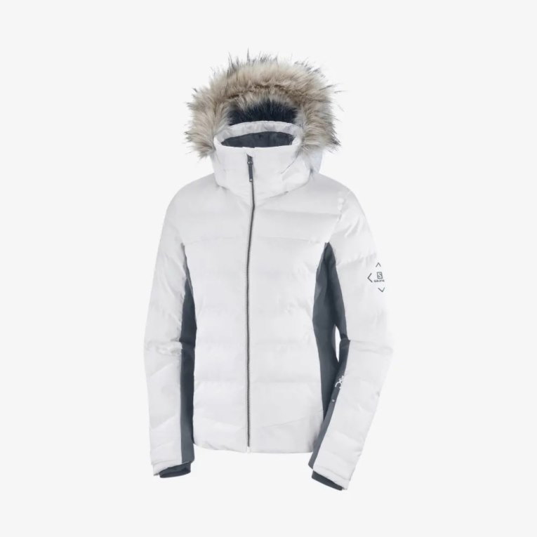 Chaquetas De Esquí Salomon Stormcozy Insulated Hoodie Mujer Blancos | MX UHIP436